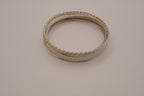 Set of 5 stacked mixed-textures silver &nbsp;tone bangle bracelets