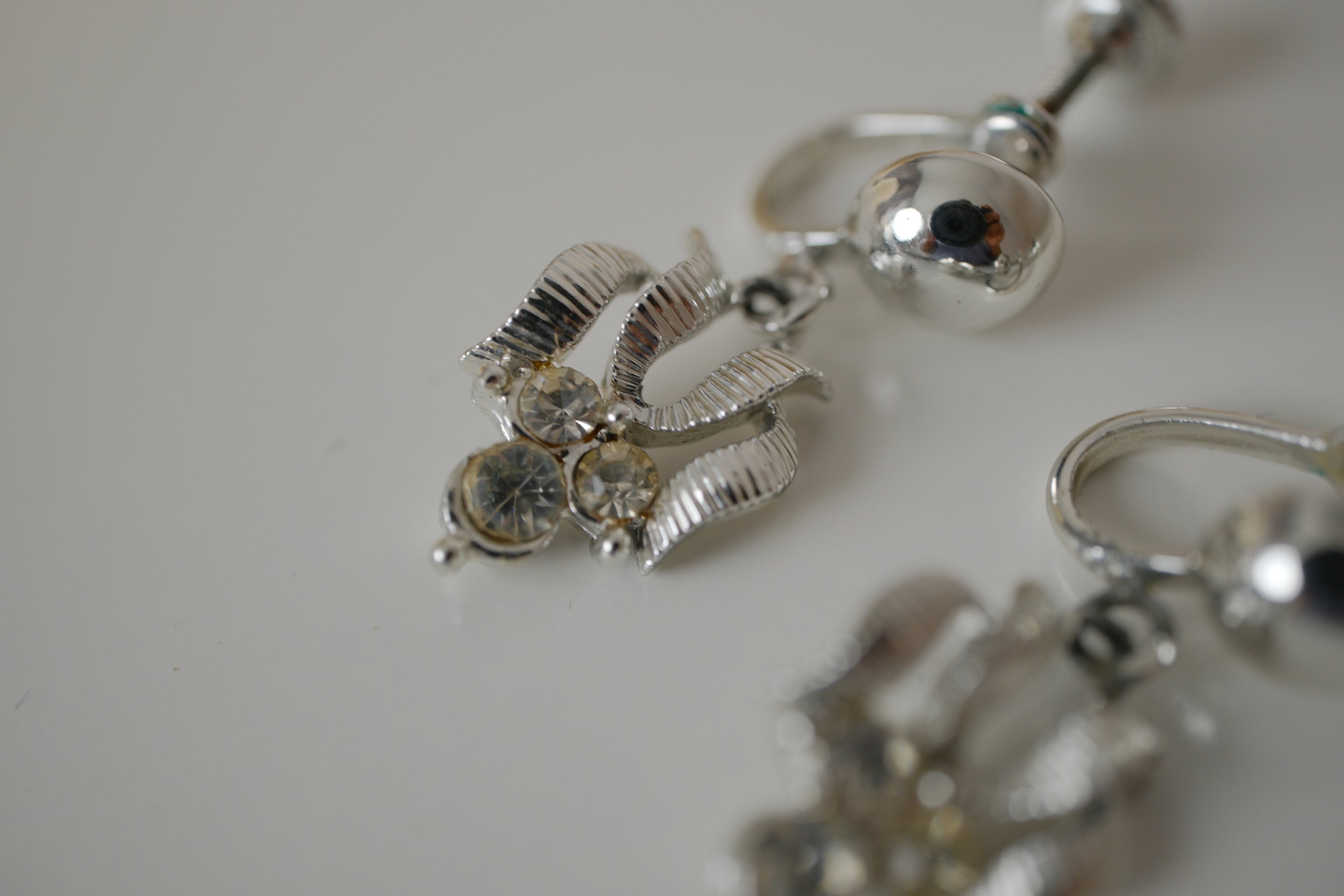 Vintage screw-back rhinestone earrings