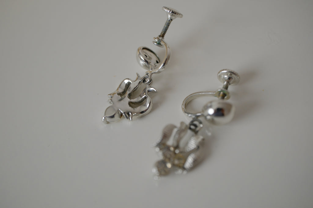 Vintage screw-back rhinestone earrings