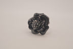 ALDO Black enamel flower statement ring