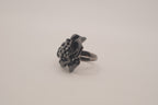 ALDO Black enamel flower statement ring