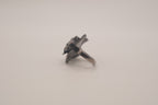 ALDO Black enamel flower statement ring