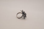 ALDO Black enamel flower statement ring