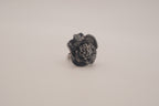 ALDO Black enamel flower statement ring