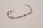 Vintage Sterling silver bezel-set amethyst link bracelet&nbsp;