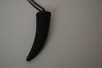 Black pave-encrusted horn/tooth pendant necklace