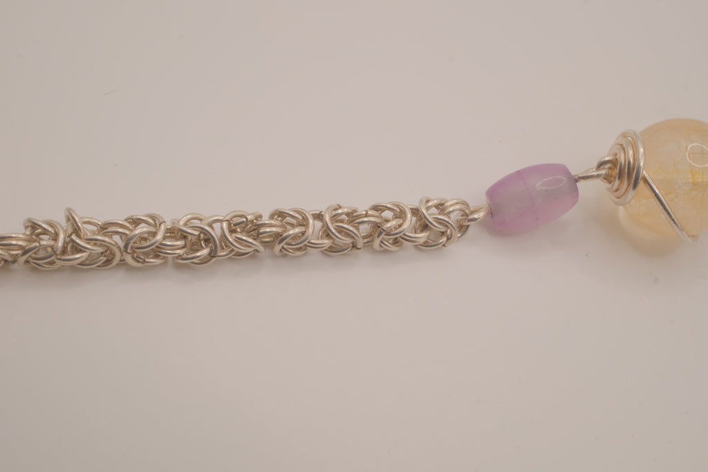 Vintage Sterling silver Byzantine chainmaille bracelet