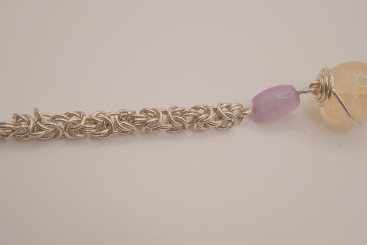 Vintage Sterling silver Byzantine chainmaille bracelet