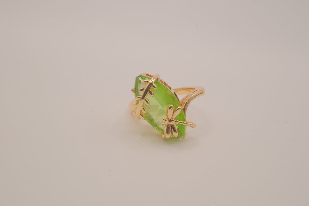 Dragonfly Leaf Marquise Ring