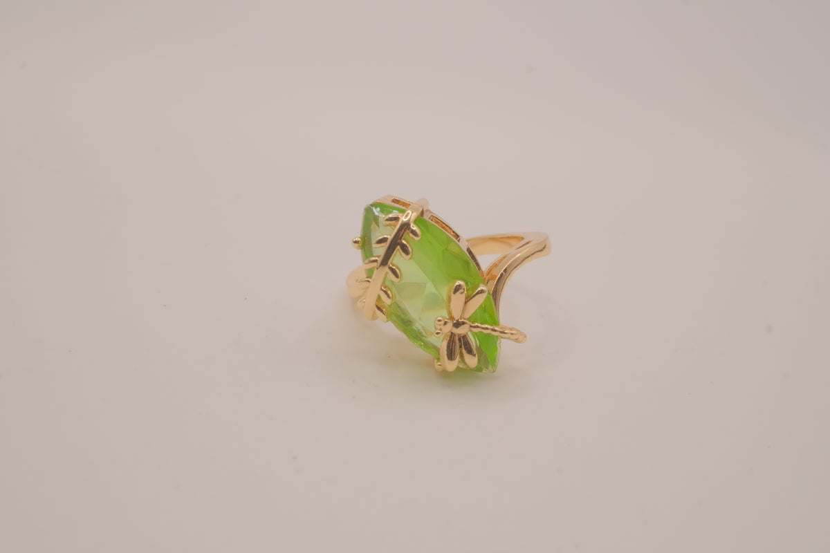 Dragonfly Leaf Marquise Ring