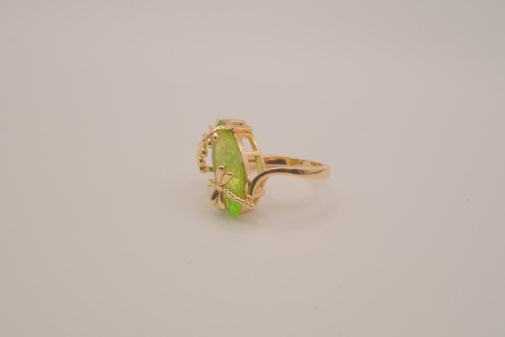 Dragonfly Leaf Marquise Ring