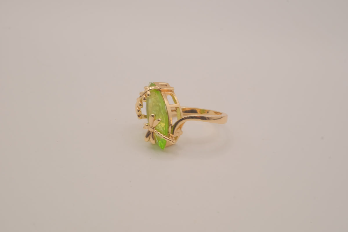 Dragonfly Leaf Marquise Ring