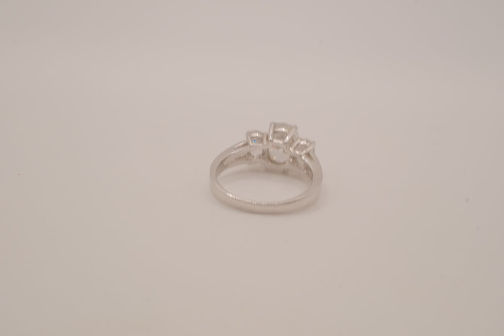 Sterling silver three-stone ring