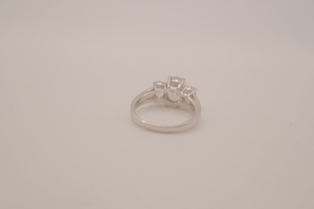 Sterling silver three-stone ring