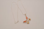 Sterling silver Baltic amber butterfly pendant necklace