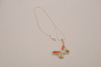 Sterling silver Baltic amber butterfly pendant necklace