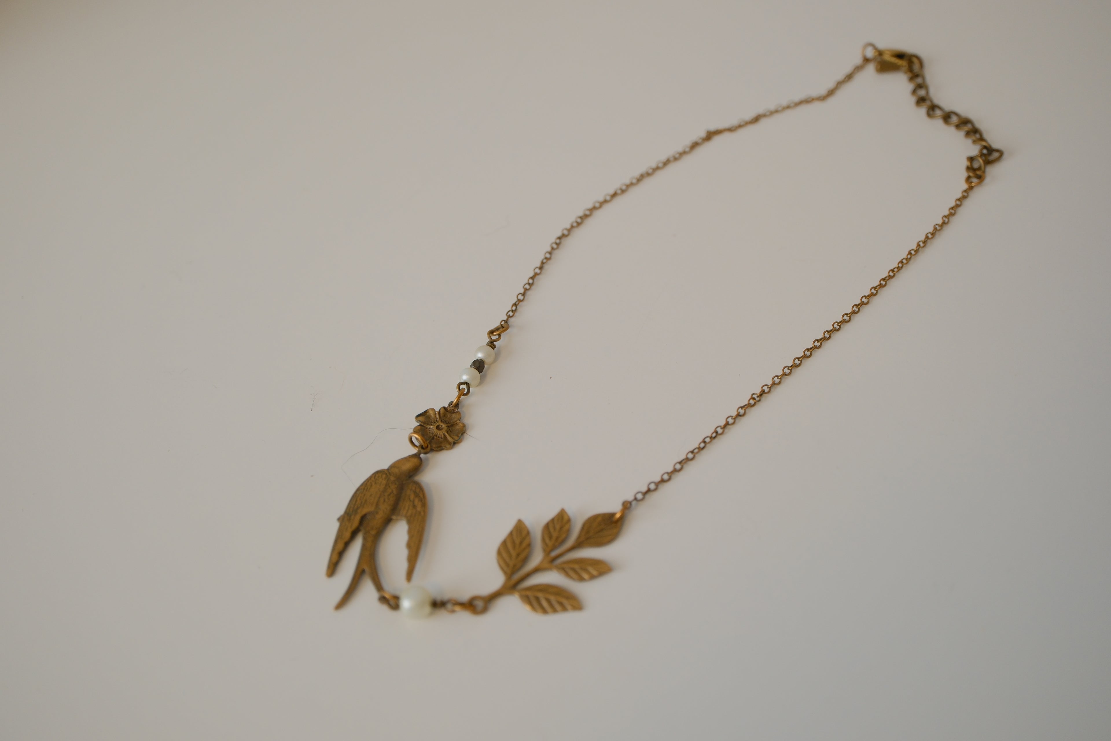 Vintage Asymmetrical brass necklace