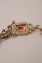 Vintage Avon red statement gem jeweled Y-neck drop necklace