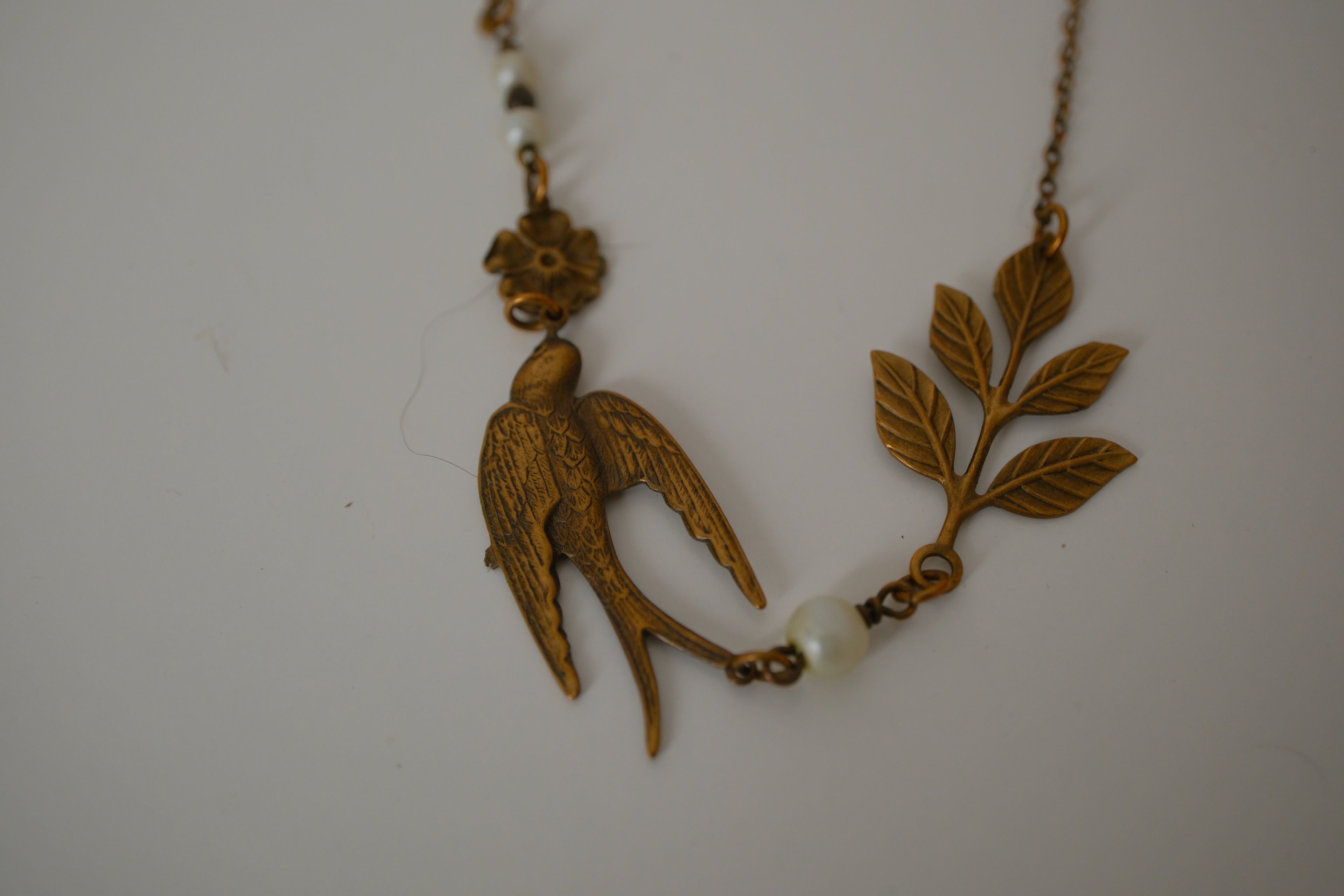 Vintage Asymmetrical brass necklace