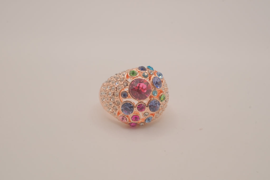 Rose Gold Multicolored Cluster Ring