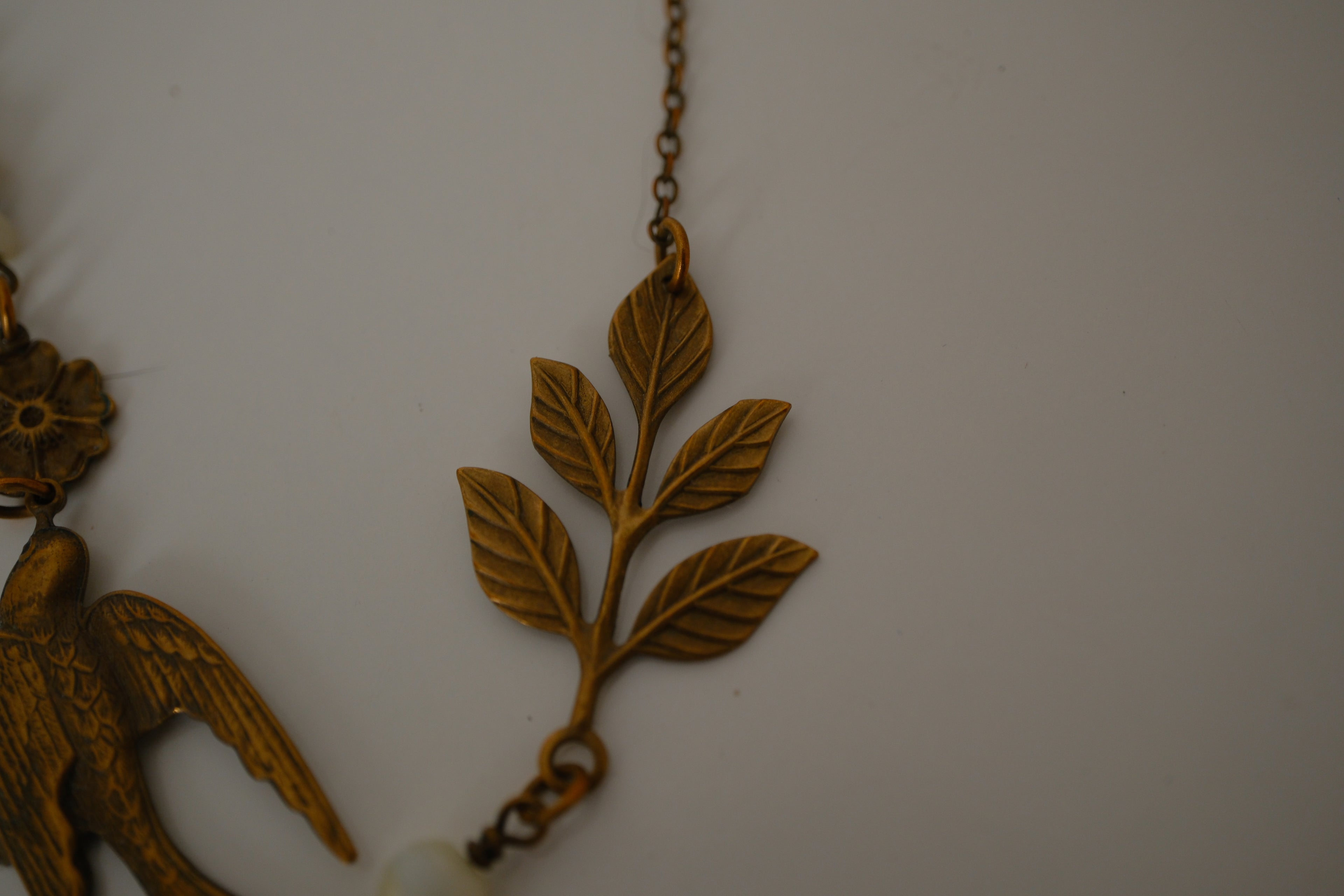 Vintage Asymmetrical brass necklace