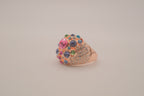Rose Gold Multicolored Cluster Ring