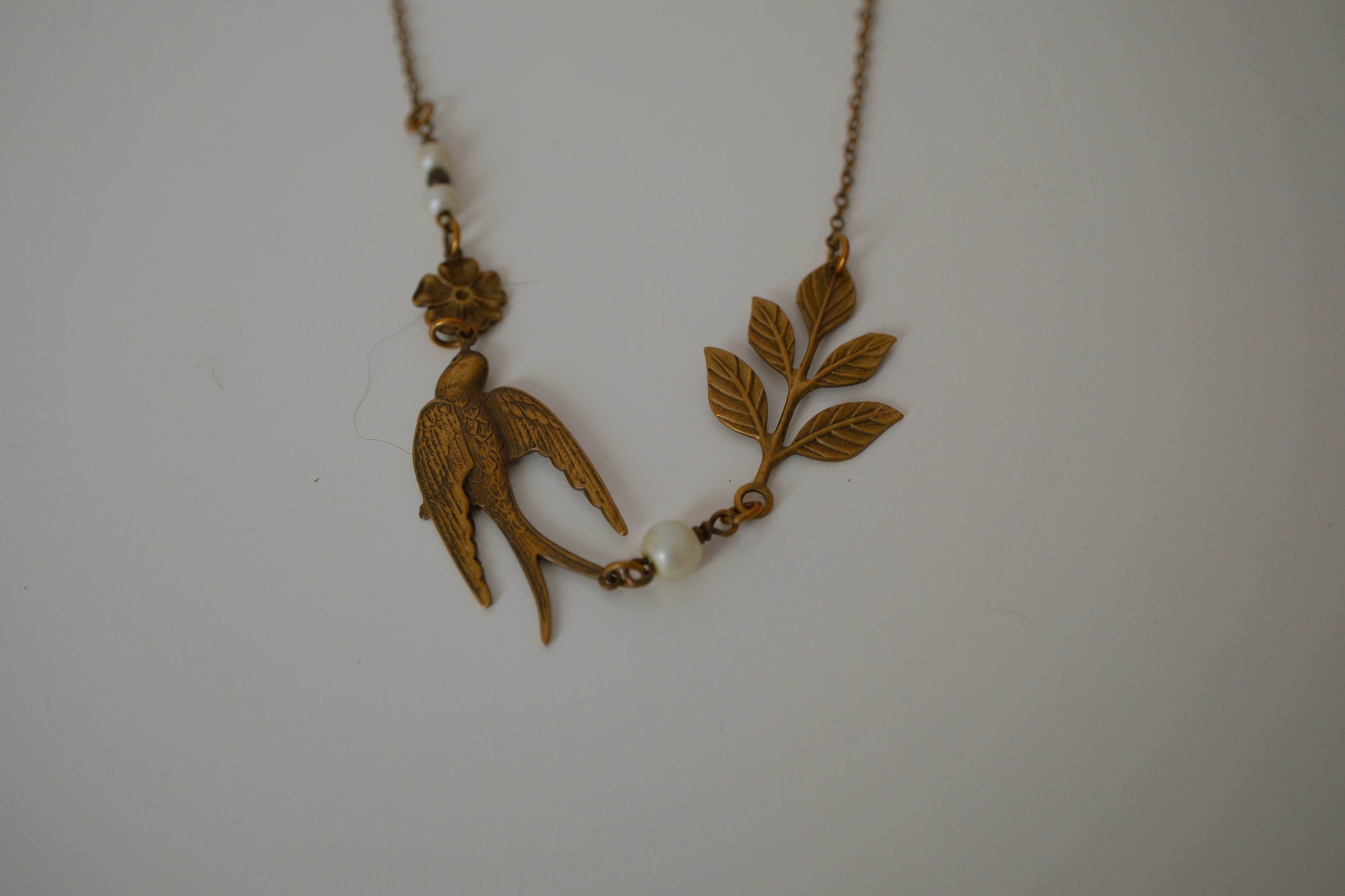 Vintage Asymmetrical brass necklace