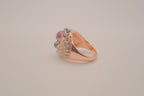 Rose Gold Multicolored Cluster Ring