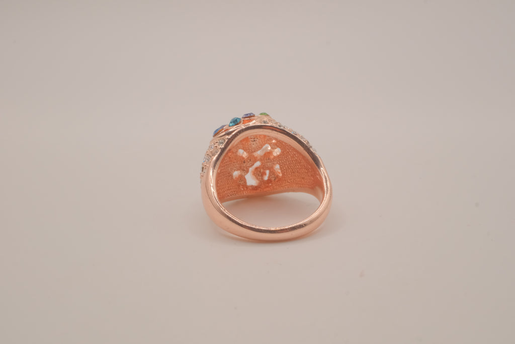 Rose Gold Multicolored Cluster Ring