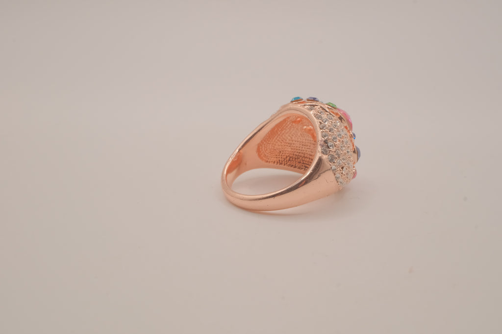 Rose Gold Multicolored Cluster Ring