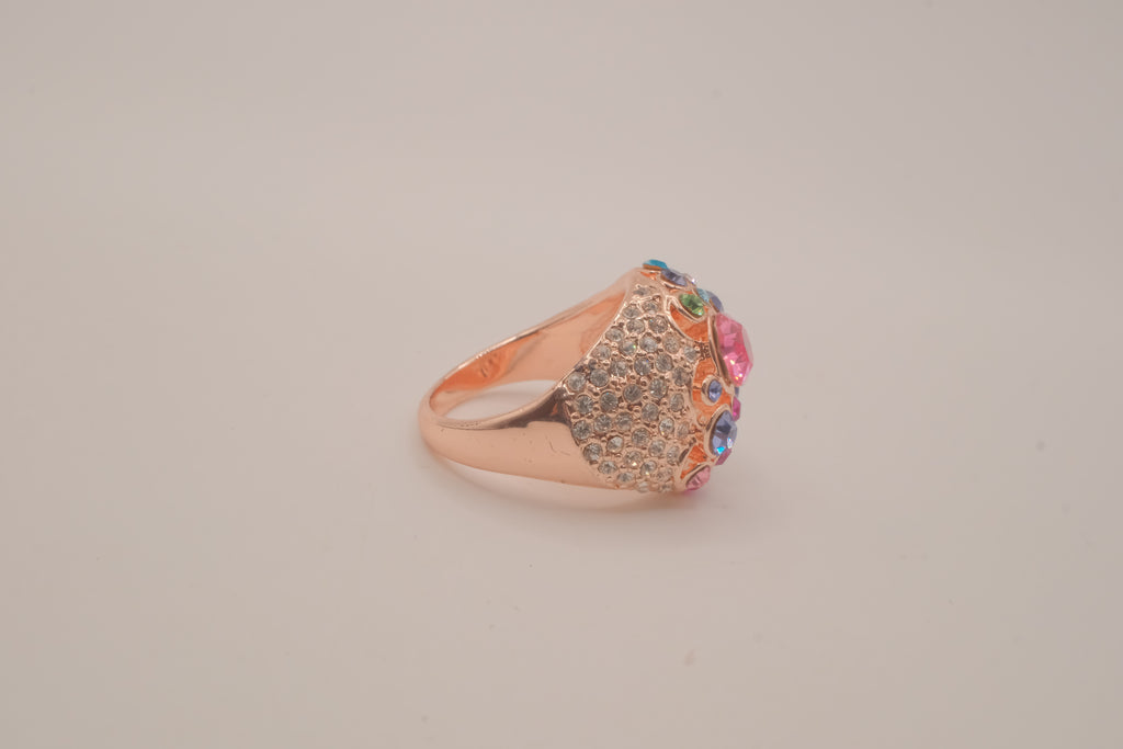 Rose Gold Multicolored Cluster Ring