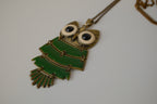 Vintage articulated Owl pendant necklace