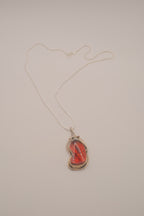 Vintage Sterling silver Baltic amber pendant &nbsp;necklace