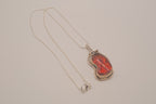 Vintage Sterling silver Baltic amber pendant &nbsp;necklace