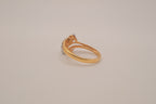 Gold tone rhinestones cluster openwork ring
