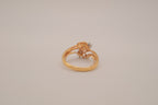 Gold tone rhinestones cluster openwork ring
