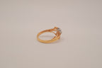 Gold tone rhinestones cluster openwork ring