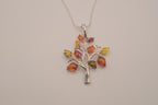 Sterling silver Baltic Amber Tree of Life pendant