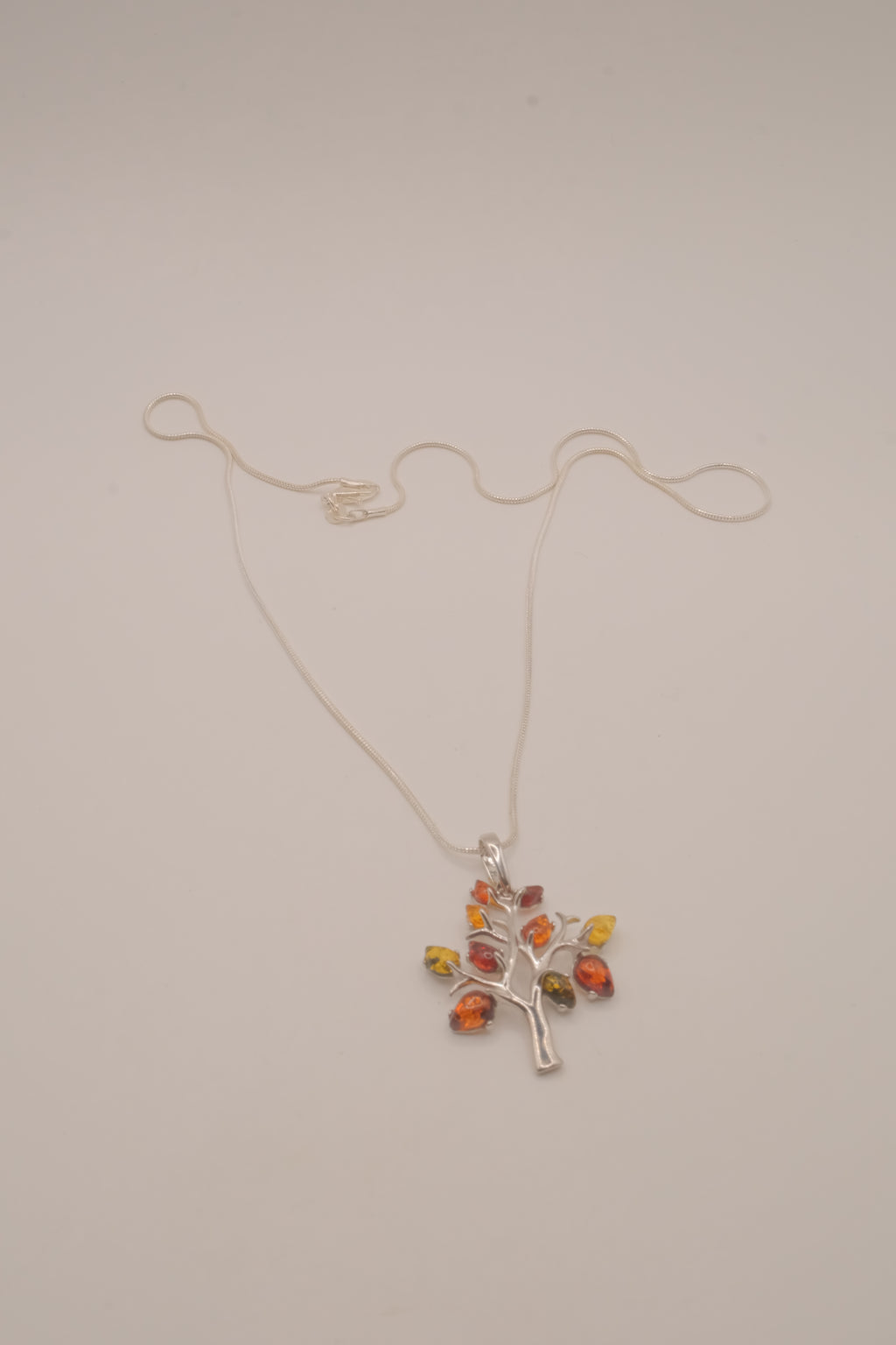 Sterling silver Baltic Amber Tree of Life pendant