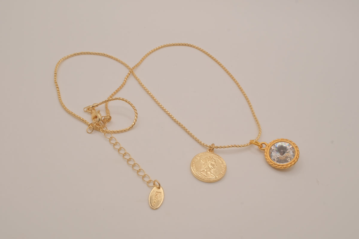 Bizou gold-tone charm necklace