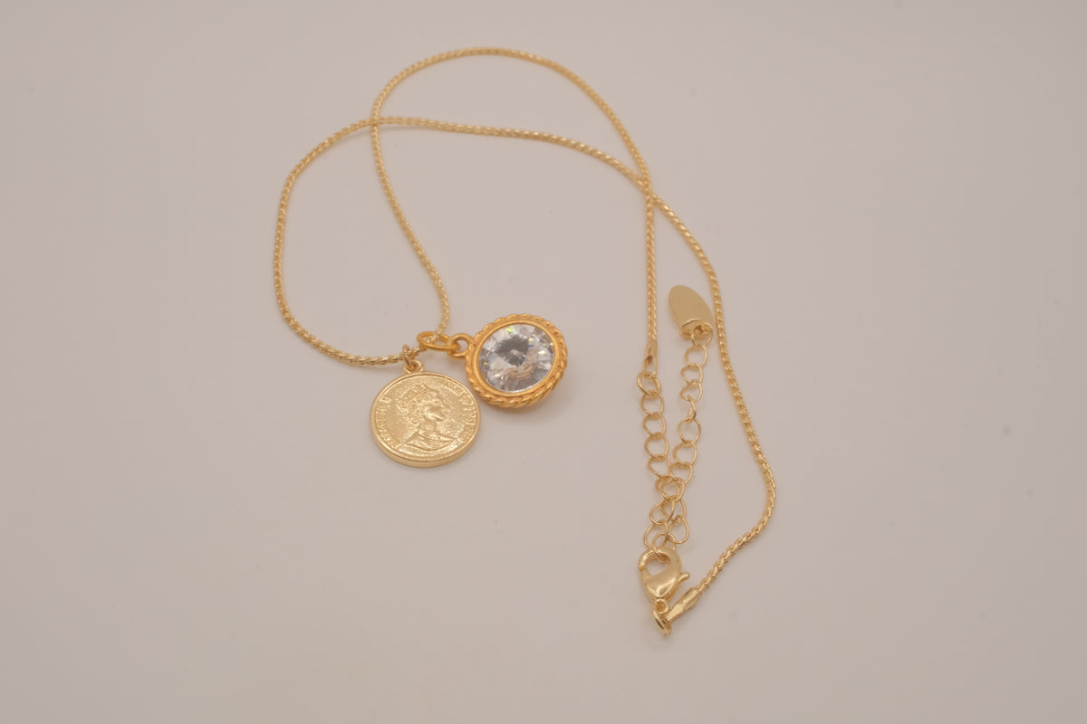 Bizou gold-tone charm necklace