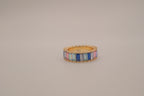 Sterling silver multi-color baguette eternity band ring