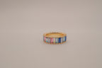 Sterling silver multi-color baguette eternity band ring