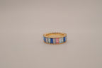 Sterling silver multi-color baguette eternity band ring