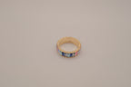 Sterling silver multi-color baguette eternity band ring