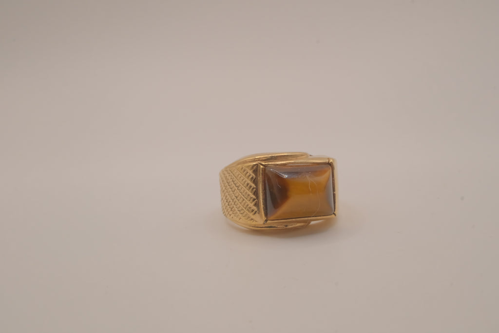 Vintage 18K Tiger's eye Signet ring