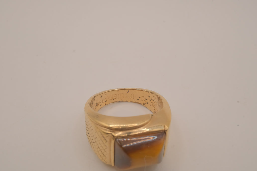 Vintage 18K Tiger's eye Signet ring