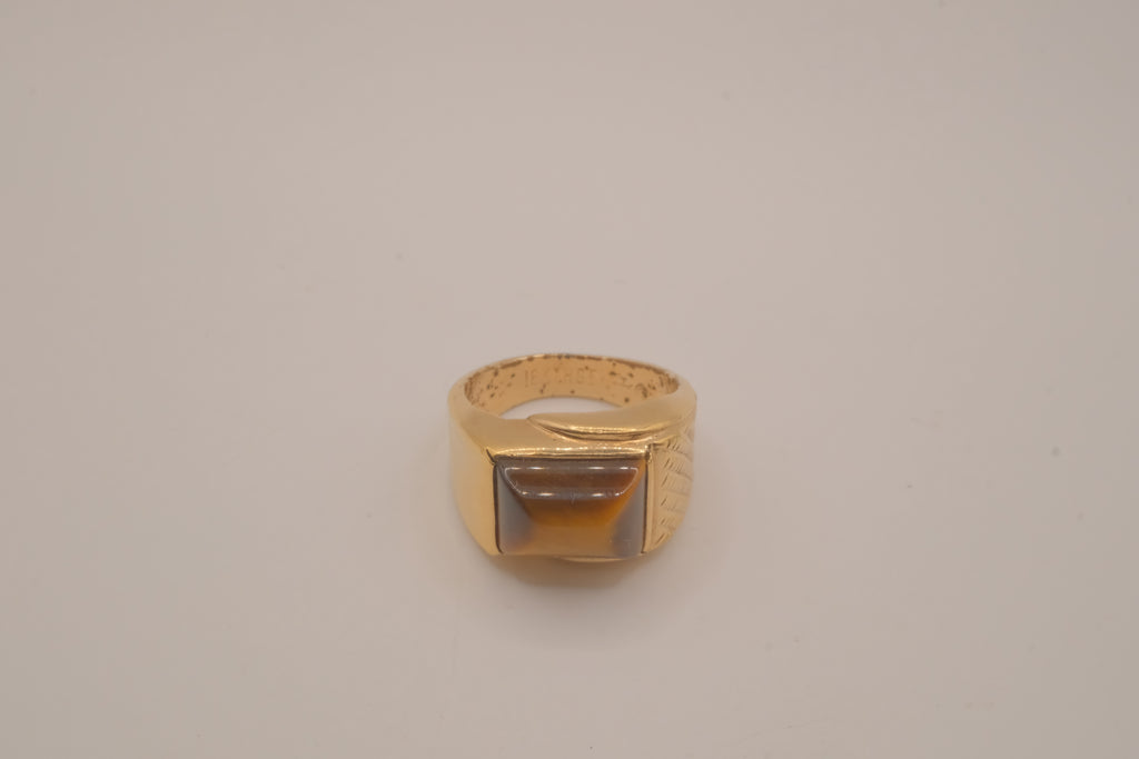 Vintage 18K Tiger's eye Signet ring