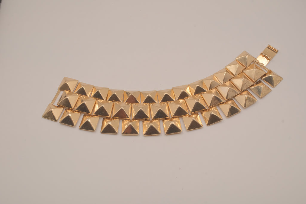 Pyramid stud link statement bracelet