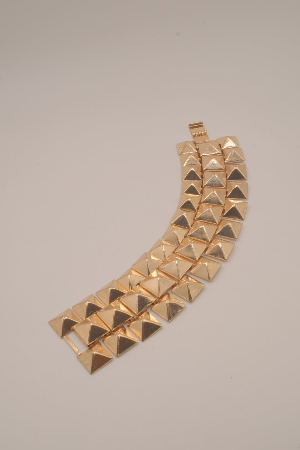 Pyramid stud link statement bracelet